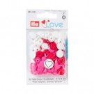 Prym Love trykknapper - rød/hvit/rosa hjerte thumbnail