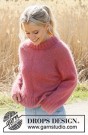 235-8 Cranberry Kiss Sweater by DROPS Design thumbnail