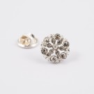 Dekorativ pin med strass – sirkel - sølvfarget thumbnail