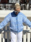 IR 02-41A - Hanami jakke - ice blue - Påfugl - strikkepakke thumbnail