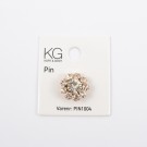 Dekorativ pin med strass – blomst - gullfarget thumbnail