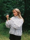 ØK 12-01A - Bark raglangenser - hvit tweed - strikkepakke thumbnail