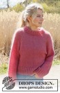 235-8 Cranberry Kiss Sweater by DROPS Design thumbnail