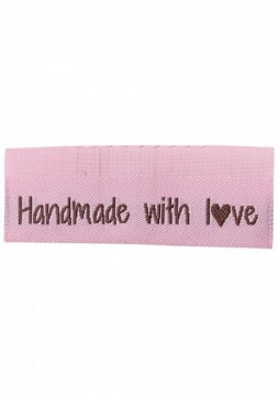 10 merkelapper - Handmade with love - rosa - 5 cm