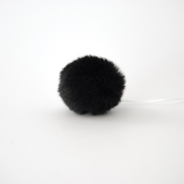 Minidusk i fuskepels - sort - 3 cm