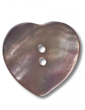 Perlemorknapp hjerte kald brun 25 mm (DSA)