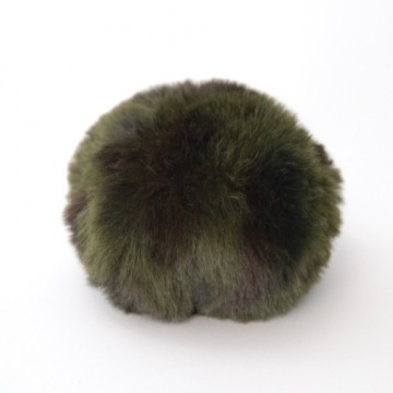Dusk i fuskepels med trykknapp - olivengrønn/sort - 6 cm