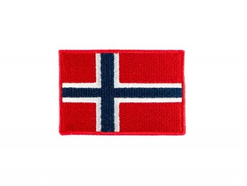 Strykemerker norsk flagg - 30 x 40 mm - 2 stk