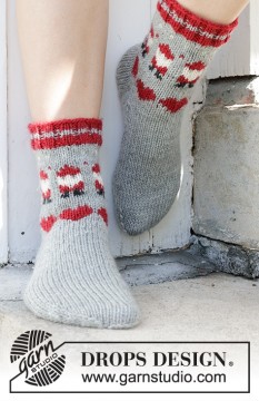 234-65 Santa Times Socks by DROPS Design