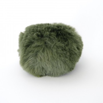Dusk i fuskepels med trykknapp - olivengrønn - 6,5 cm