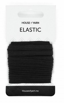 Elastikk - 5 m x 6 mm - Sort