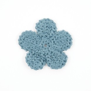 Tekstillapp blomst liten blå
