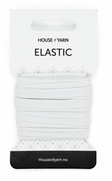 Elastikk - 5 m x 6 mm - Hvit