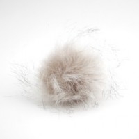 Dusk i fuskepels med trykknapp - beige/brun - 8 cm
