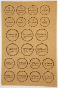Runde klistremerker - natur - Handmade with love