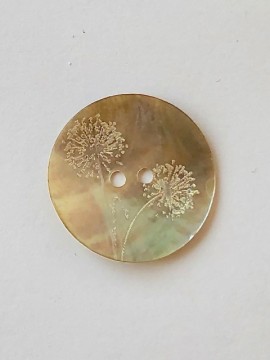Perlemorknapp med mønster - natur - 23 mm
