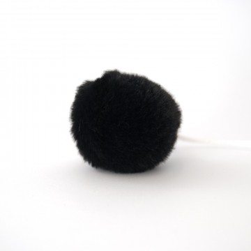 Minidusk i fuskepels - sort - 3,5 cm