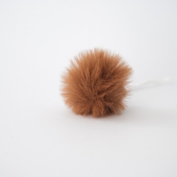 Minidusk i fuskepels - karamell - 3 cm