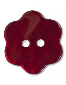 Perlemorknapp blomst rød 19 mm (DSA)