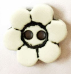 Blomst - 14mm - hvit