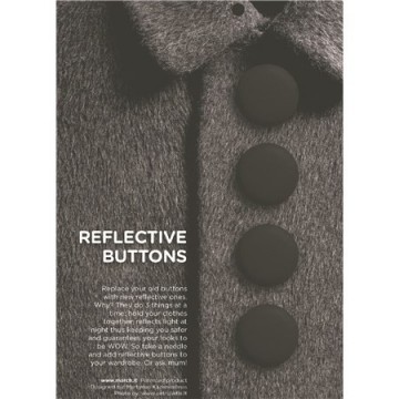 Reflective buttons black - 28 mm