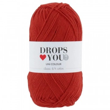 DROPS Loves You #7 - Rødt bomullsgarn