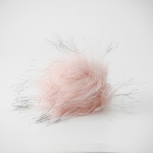 Dusk i fuskepels med trykknapp - lys rosa - 8 cm