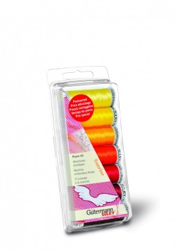 Sett med 7 farger Gütermann Rayon 40 - Sunrise