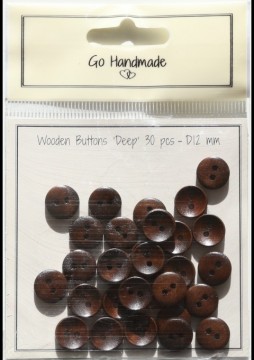 Treknapper - Deep - brun 12 mm - 30 stk