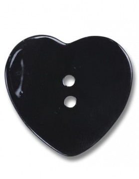 Perlemorknapp hjerte svart 25 mm (DSA)