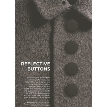 Reflective buttons black - 22 mm