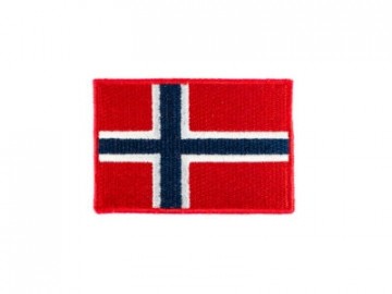 Strykemerke norsk flagg - 64 x 44 mm