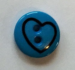 Rund med hjerte - 13 mm turkis