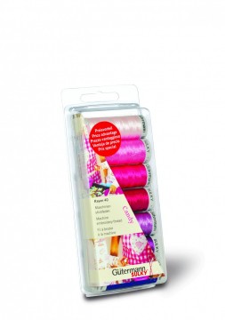 Sett med 7 farger Gütermann Rayon 40 - Candy