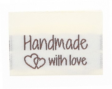 10 merkelapper - Handmade with love - 3,5 cm