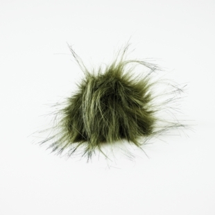 Dusk i fuskepels med trykknapp - grønn - 8 cm