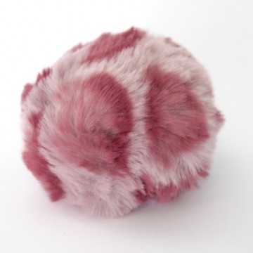 Dusk i fuskepels med trykknapp - lys/mørk rosa - 8 cm