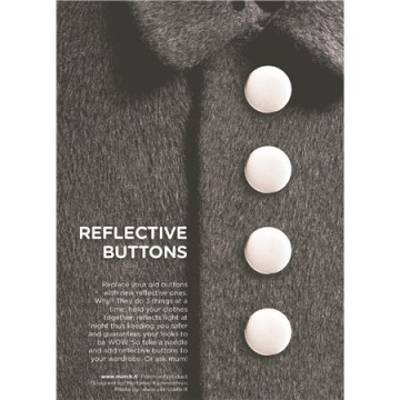Reflective buttons white - 22 mm