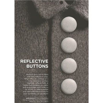 Reflective buttons silver - 28 mm