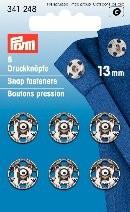 Prym trykknapp til å sy på - sølvfarget 13 mm