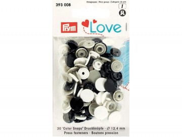 Prym Love trykknapper - sort/grå/hvit