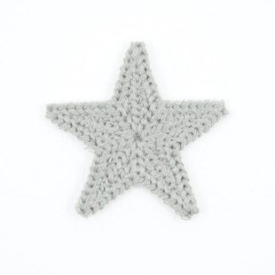 Tekstillapp stjerne liten grå