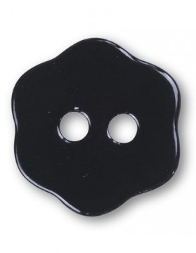 Perlemorknapp blomst svart 19 mm (DSA)