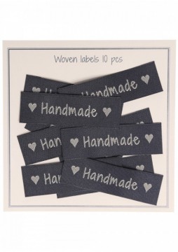 10 merkelapper - Handmade <3 - grå