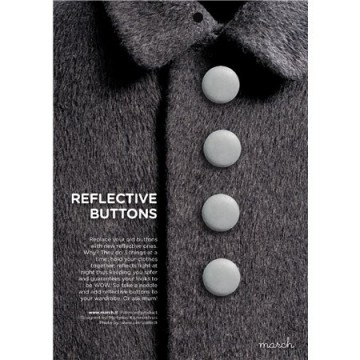 Reflective buttons silver - 22 mm