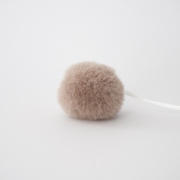Minidusk i fuskepels - beige - 3 cm