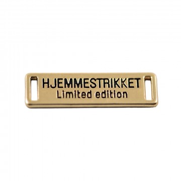 Merke i metall - Gull - Hjemmestrikket Limited edition