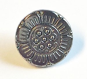 Rund sølvknapp - 10 mm