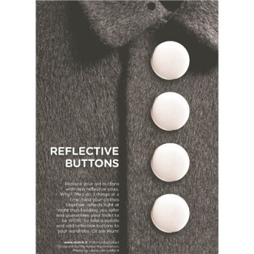 Reflective buttons white - 28 mm